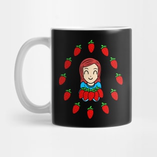 Cute girl with strawberries Mug